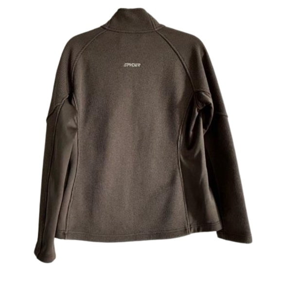 Spyder core sweater ladies olive green 1/4 zip pullover size L - Picture 2 of 15